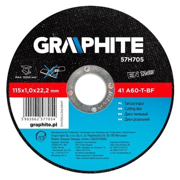 TARCZA TNĄCA DO METALU 115x1x22.2mm GRAPHTE