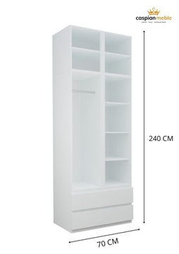 ШКАФ CASPIAN 4 С ВЕРХНИКОМ - ДУБ СОНОМА - 70x240 см