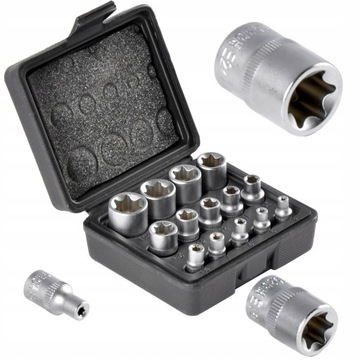 ZESTAW NASADEK TORX NASADKI GWIAZDKI E4-E24 BASS