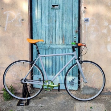 Односкоростной велосипед стальной серый Оранжевый Зеленый Размер 56 Ступица Торпеда