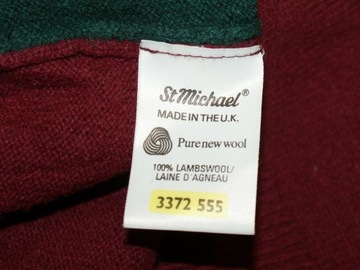 St Michael 100% wełna sweter męski wine burgund vintage alt XL