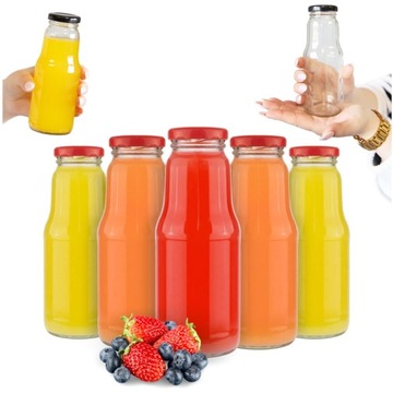100x Butelka na sok soczek FRUIT 300ml + WIECZKO BUTELKI SZKLANE NA SOCZKI