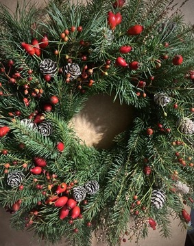 Wianek bożonarodzeniowy stroik świąteczny ŻYWY!!!!