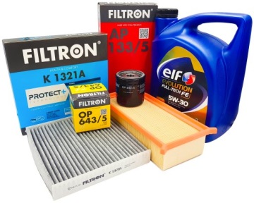 ZESTAW FILTRÓW OLEJ 5W30 5L RENAULT CLIO IV 1.5DCI