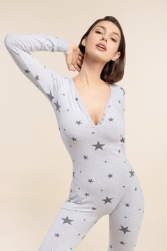 Комбинезон-комбинезон с клапаном серая пижама со звездами M