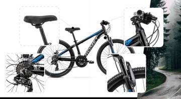 MTB 24 ROMET RAMBLER DIRT ГОРНЫЙ ВЕЛОСИПЕД SHIMANO С ОСВЕЩЕНИЕМ И СВОБОДНОЙ ПОДСТАВКОЙ