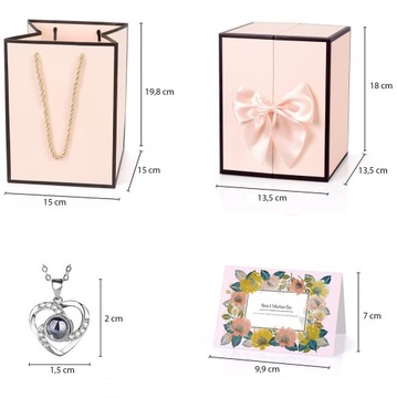 Wieczna Róża z Naszyjnikiem Miś na Prezent Kwiaty