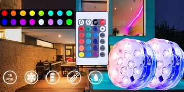 4x ПОДВОДНЫХ ОСВЕЩЕНИЯ ДЛЯ БАССЕЙНА RGB СВЕТОДИОДНАЯ ЛАМПА С ДИСТАНЦИОННЫМ УПРАВЛЕНИЕМ