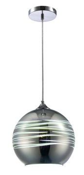 Lampa wisząca szklana kula srebrna żyrandol LED