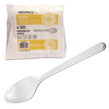 SERVIPACK ŁYŻKA DUŻA PLASTIKOWA BIAŁA 50 SZTUK