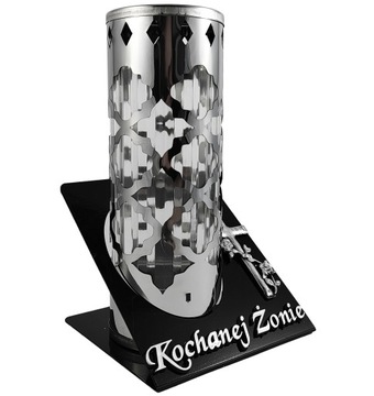 Znicz lampion metalowy z dedykacja dla Żony Kochanej Żonie