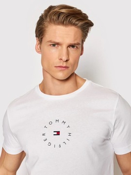 meska koszulka tshirt tommy hilfiger biały roundall