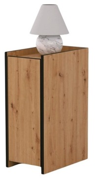 Wąski stolik nocny NARROW dąb artisan + czarny szafka nocna szerokość 25cm