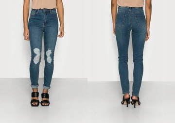 4ba7 MISSGUIDED PETITE DŁUGIE SPODNIE JEANSOWE XXS