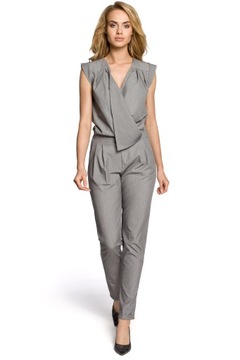 ЭЛЕГАНТНЫЙ ЖЕНСКИЙ КОМБИНЕЗОН С ВЫРЕЗОМ И КАРМАНАМИ