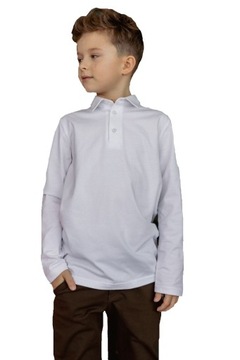 Bluzka polówka biała All For Kids 152/158
