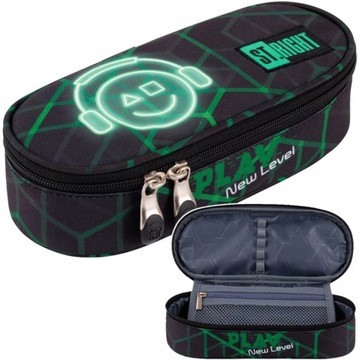 PIÓRNIK SZKOLNY SASZETKA TUBA CZARNY NEONOWY GRA DLA CHŁOPCA