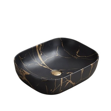 VELDMAN CERAMICZNA UMYWALKA TOKYO CZARNY MARMUR MAT