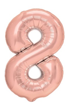 BALON FOLIOWY CYFRA 8 ROSE GOLD RÓŻOWE ZŁOTO 70 CM