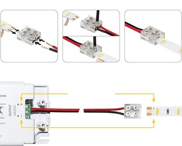 Коннектор для светодиодной ленты COB SMD, 8мм, ленточный коннектор, прикручивается с двух сторон