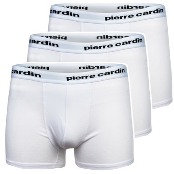 PCU104 r. L BOKSERKI MĘSKIE ORYGINALNE PIERRE CARDIN 3-pak BIAŁE