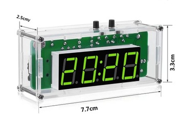 Часы электронные 4-БИТ Зеленые с корпусом. Учимся паять набор своими руками