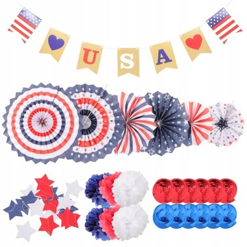 1 zestaw dekoracji ściennych USA 4 lipca