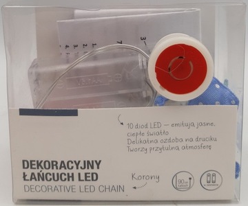 Декоративная светодиодная цепочка с узором в виде короны.