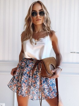 Szyfonowa mini SPÓDNICZKA kwiatowy print