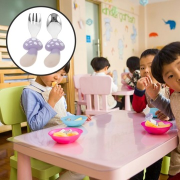 ДЕТСКАЯ ВИЛКА И ЛОЖКА ФРУКТОВАЯ МОДЕЛЬ С КОРОТКОЙ РУЧКОЙ