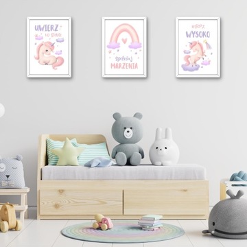 МОТИВАЦИОННЫЕ ПОСТЕРЫ ДЛЯ ДЕТЕЙ РОЗОВЫЕ ЕДИНОРОГЫ КАРТИНКИ ДЛЯ ДЕВОЧКИ А3