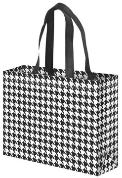 Torba materiałowa na zakupy torebka polipropylenowa 34x10x25cm pepitka