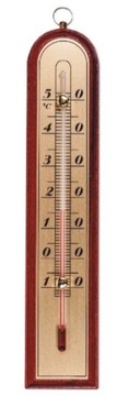 Termometr pokojowy ZDOBIONY ZŁOTA SKALA METAL DREWNO 43 X 210 mm