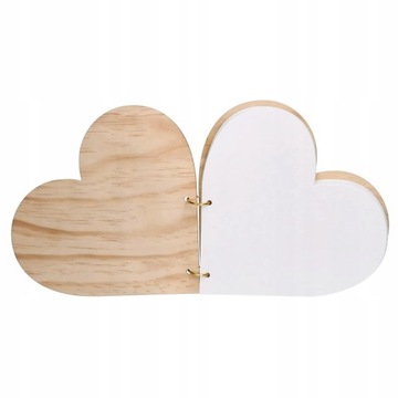 KSIĘGA GOŚCI DREWNIANE SERCE Z NADRUKIEM 40 STRON