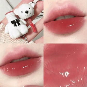 6-kolor Mini brelok z misiem Lip Glaze Lip Mud Matte Misty Nude
