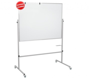 Вращающаяся магнитная доска индустриального цвета, белая, сухостираемая, 120х90 см.