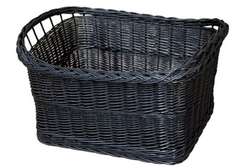 ПРОЧНАЯ ПЛЕТЕНАЯ ДЕРЕВЯННАЯ КОРЗИНА для камина, ЧЕРНАЯ