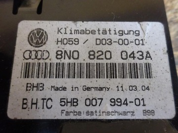 AUDI TT 8N 98-05 PANEL KLIMATIZACE 8N0820043A