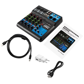 Mikser 5-kanałów audio DJ mixer konsola kart dźwiękowych 48V z Bluetooth