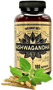SUPLEMENT DIETY ASHWAGANDHA NA PAMIĘĆ STRES ODPORNOŚĆ KONCENTRACJE 180 TAB