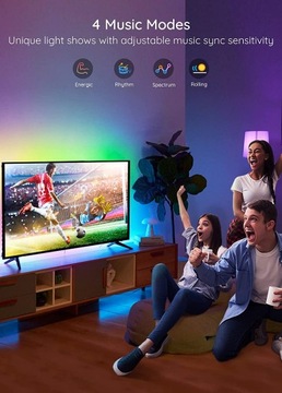 RGB СВЕТОДИОДНАЯ ЛЕНТА МУЗЫКАЛЬНЫЙ РЕЖИМ 2M УПРАВЛЕНИЕ ПРИЛОЖЕНИЯМИ