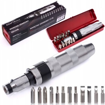 ОТВЕРТКА УДАРНАЯ ОТВЕРТКА ДЛЯ НАТЯЖКИ Kraft&Dele KD1448 НАБОР БИТ 12 шт.