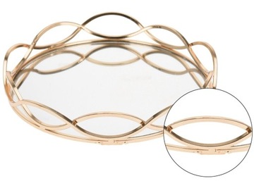 ПОДНОС с ЗЕРКАЛОМ Подставка для торта украшения ЗОЛОТАЯ Свеча 23см