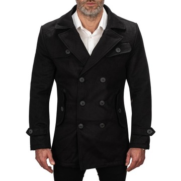 M3123 r. XL ELEGANCKI MĘSKI PŁASZCZ DWURZĘDOWY
