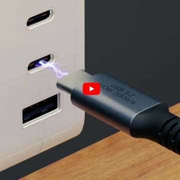 КАБЕЛЬ БЫСТРОЙ ЗАРЯДКИ USB C 100 Вт ДЛЯ ANDROID AUTO TYPE C USB3.2 КОРОТКИЙ 0,3 М