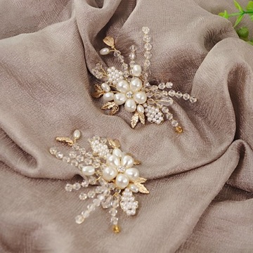 ПРЯЖКИ ДЛЯ ОБУВИ ЦВЕТЫ СВАДЕБНЫЕ УКРАШЕНИЯ УКРАШЕНИЯ С ЖЕМЧУГОМ ЗАЖИМЫ СЪЕМНЫЕ PLN