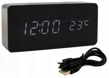 BUDZIK ZEGAR TERMOMETR ELEKTRONICZNY ZEGAREK ALARM