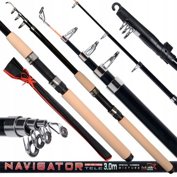 UNIWERSALNA WĘDKA TELESKOPOWA NAVIGATOR 360CM GRUNT SPŁAWIK 60-120G