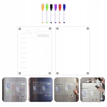 Планировщик холодильника с акриловой доской, магнитный