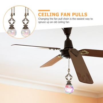 Хрустальная люстра с подвесной цепочкой, вентилятор, 2 шт.